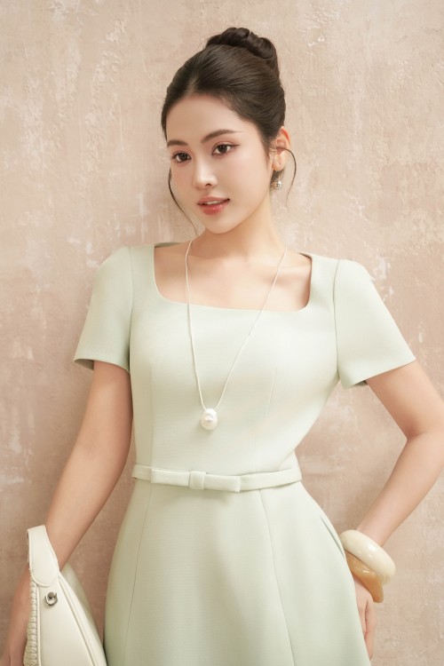 Sixdo Light Mint Woven Mini Dress